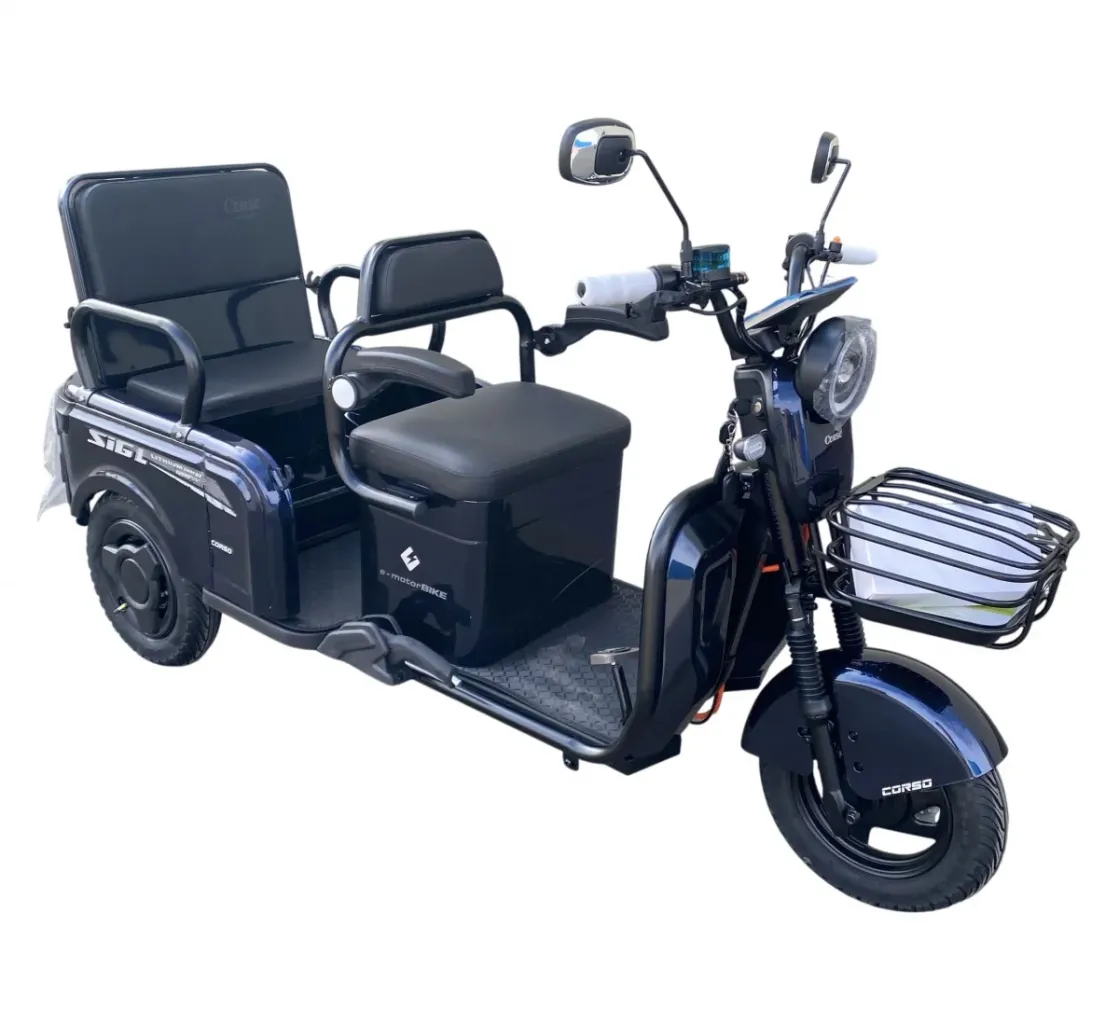 Електротрицикл "Corso Sig L" 1200W • LiFePO4 72V 24AH • трансформер вантажопасажирський - Corso Sig L - трицикл.webp