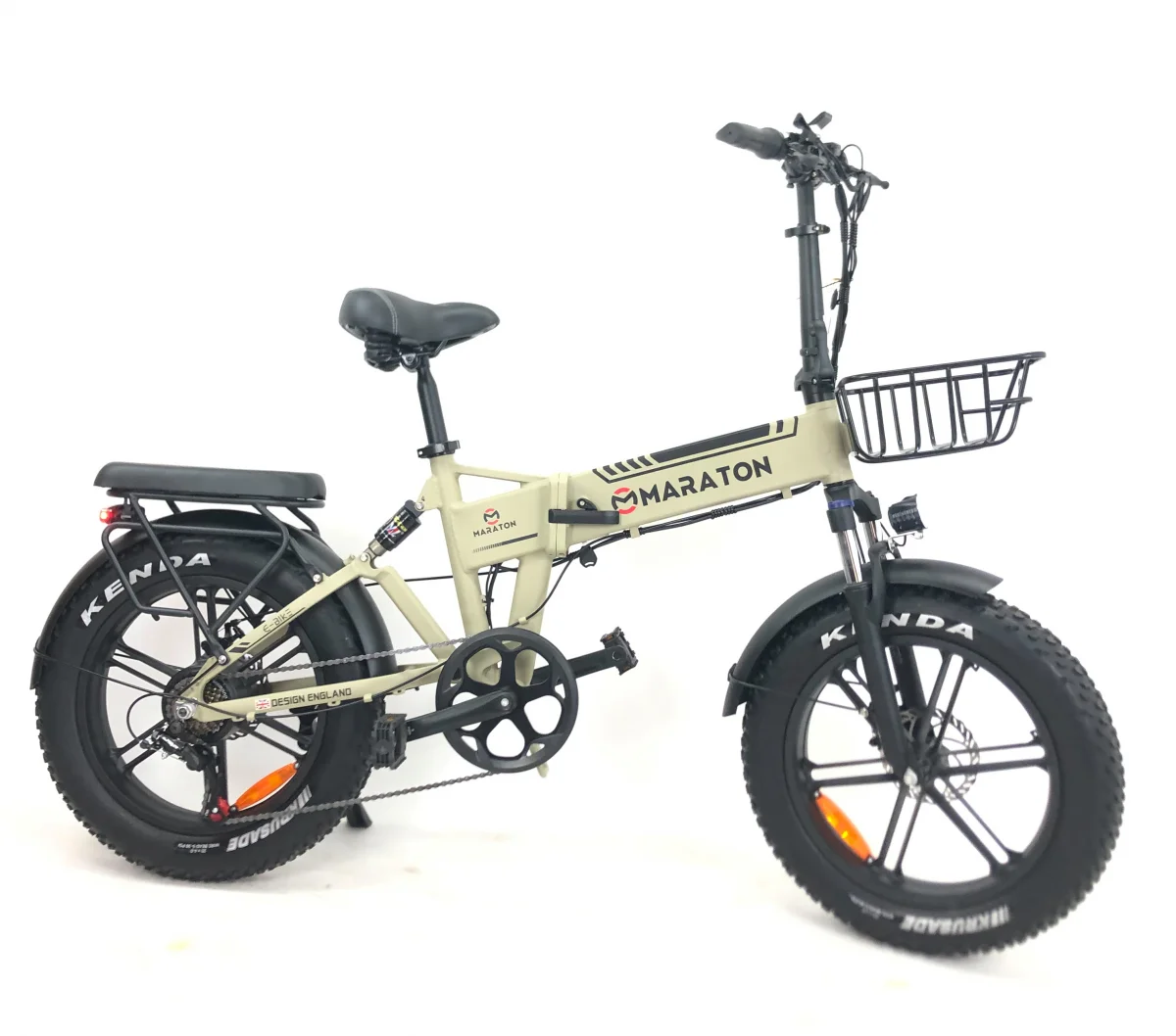 Електровелосипед Maraton Trigo 1200W 48V 24Ah, складаний, Задній привід, широкі шини 20 x 4.0, з кошиком