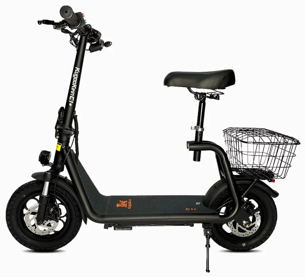 Електросамокат Kugoo С1 Plus 500W • 36V • 13AH • Ø-10 з сидінням та кошиком, для жінок та дівчат.