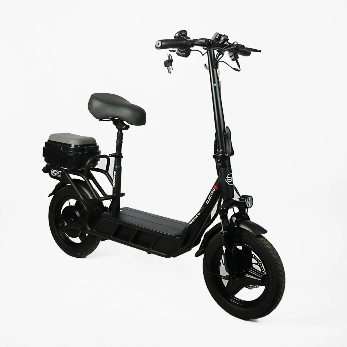 Best Scooter G-39079 (1000W • 48V/18Ah • 14″) - Електросамокат із сидінням та кофром