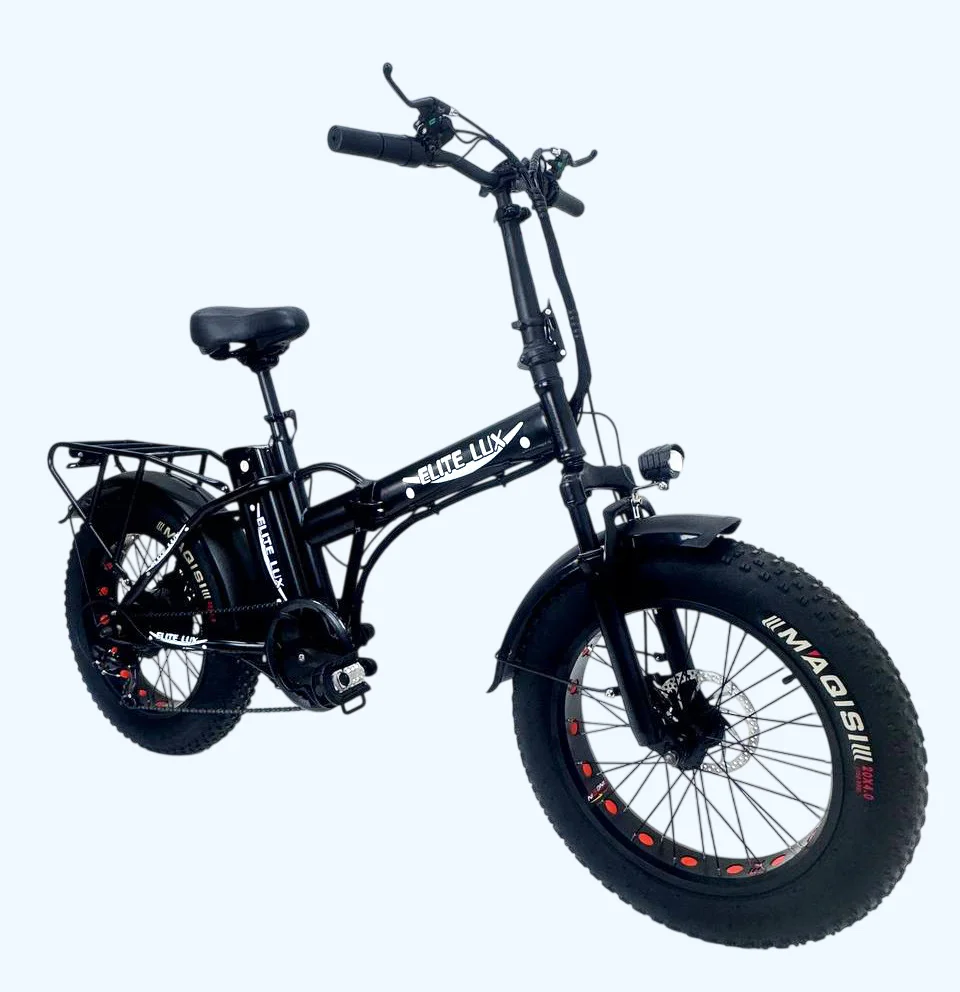 Електровелосипед Fatbike ELITE LUX 20" (800W · 48V · 21Ah · Ø-20) складуваний з багажником