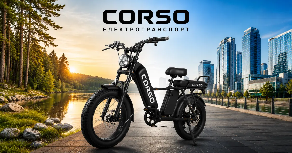 Електровелосипеди та фетбайки Corso Корсо купити в Україні за низькими цінами можна в інтернет-магазині електротранспорту FunSmart. Вигідні знижки при замовленні